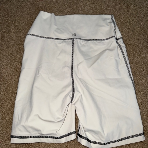 WeWoreWhat White Bike Shorts with Black Accents - Picture 2 of 5